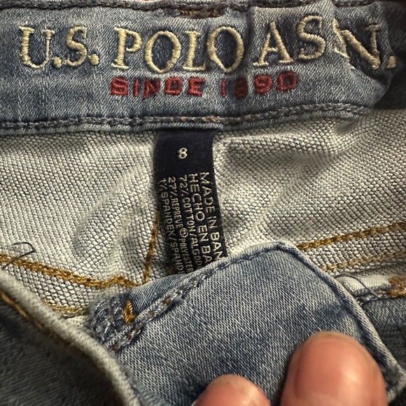 4for$20❗️U.S. Polo Assn. Girls Jeans | Size 8 | Stretchy Blue Medium Wash - Picture 8 of 11